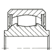 cad drawing of flanged double row angular ball bearing